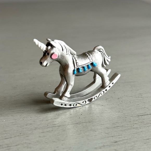 Royal Selangor Miniature Fine Pewter Unicorn Rocking Figurine  #2907 Vintage 80s - Picture 3 of 9